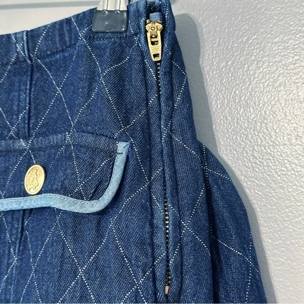 NWT J.Crew Quilted denim lady jacket and skirt‎ set Size 0